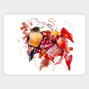 American Robin and Fall Sticker